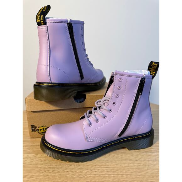 Dr. Marten Other - Dr. Marten Girls Lilac Purple Lavender Boots NEW 3 Combat Boots Docs Romario
